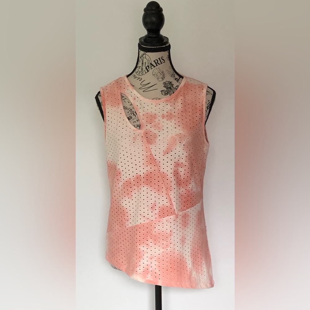 Cyrus Top angled hem peachy pink medium